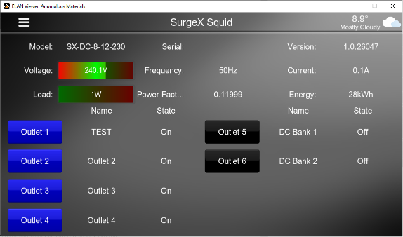 SurgeX Squid Driver for Elan example interface