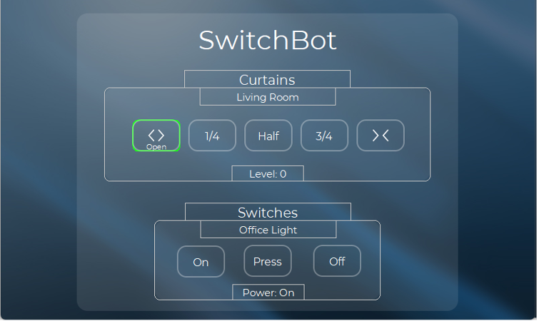 SwitchBot Driver for RTI Dashboard